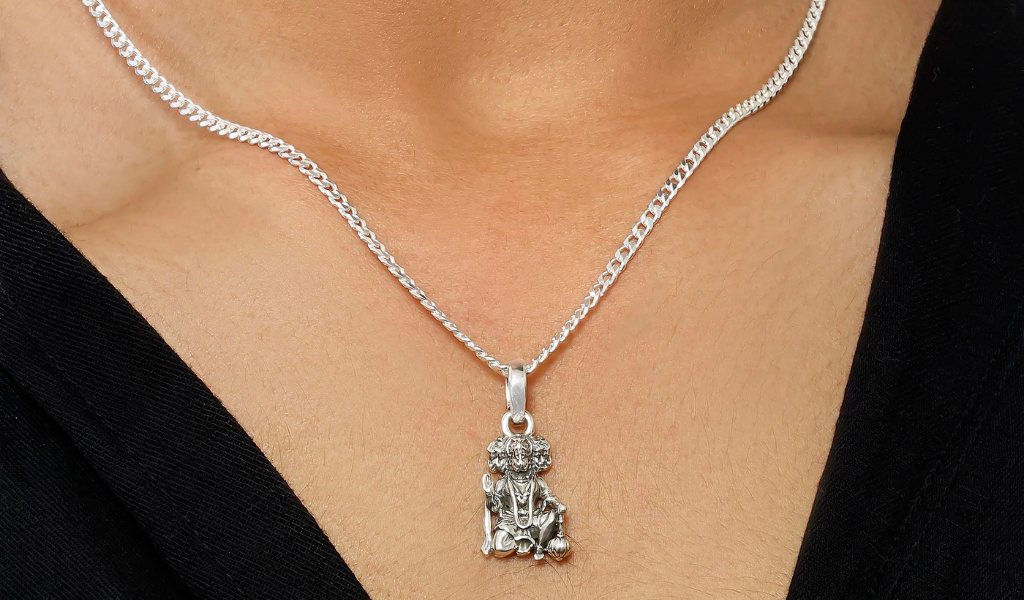 Pure Silver Hanuman Locket: Spiritual Strength & Style by Tweov