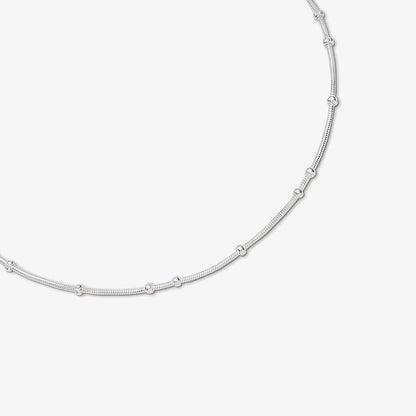 Silver Snake Chain Bead Anklet