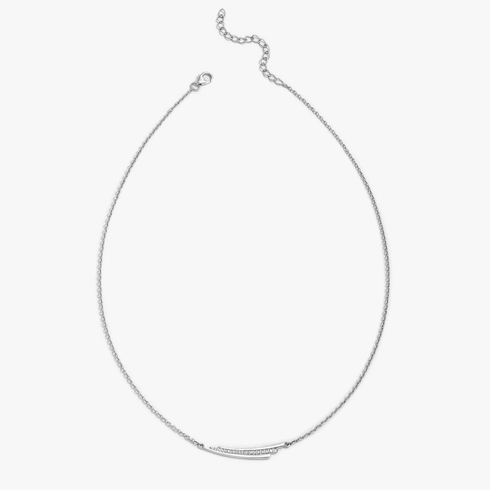 CZ Layered Swing Silver Necklace