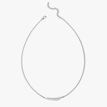 CZ Layered Swing Silver Necklace