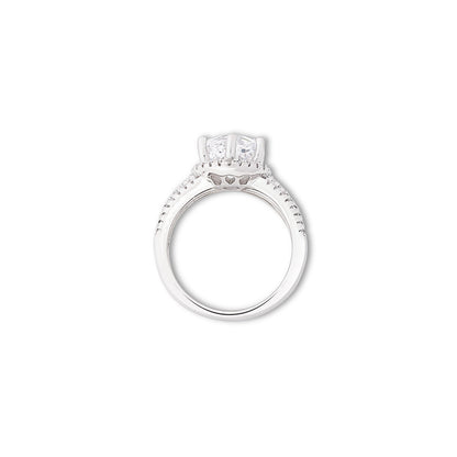 White Zircon Silver Ring for Women