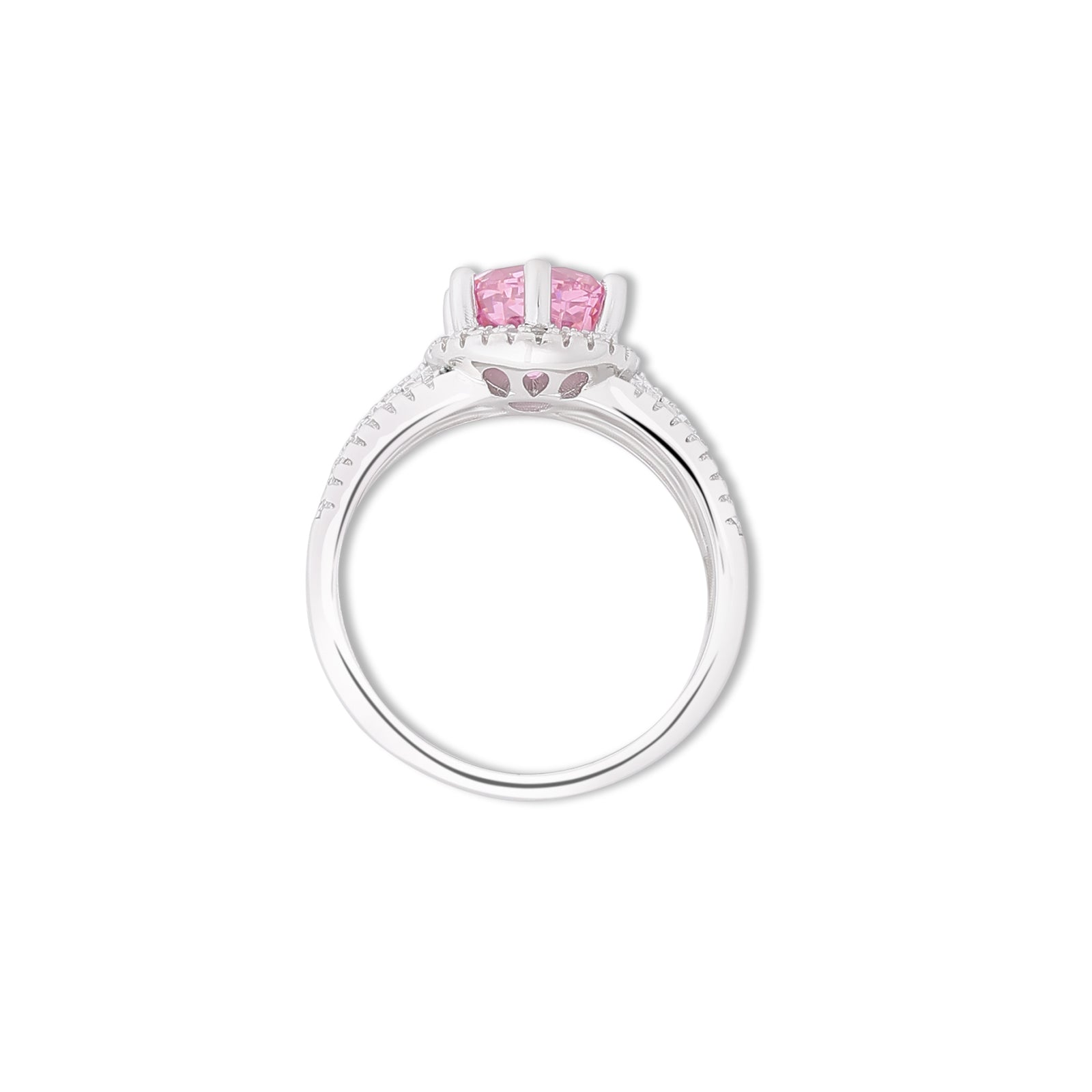 Pink Sapphire Silver Ring for Women