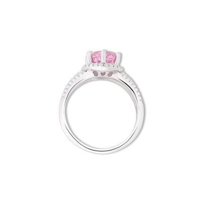Pink Sapphire Silver Ring for Women