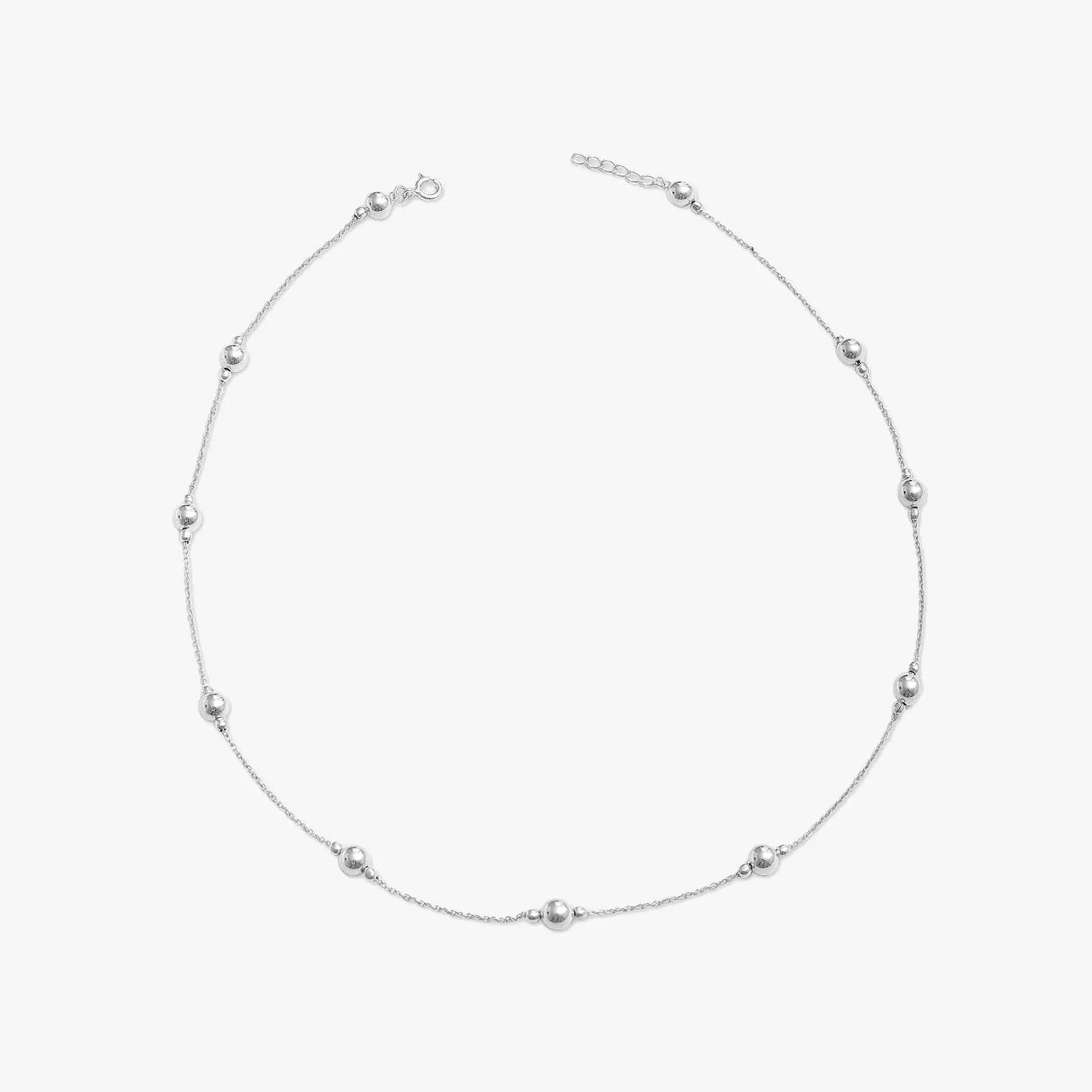 Classic Silver Rope Chain with Beads
