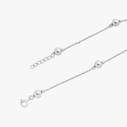 Classic Silver Rope Chain with Beads