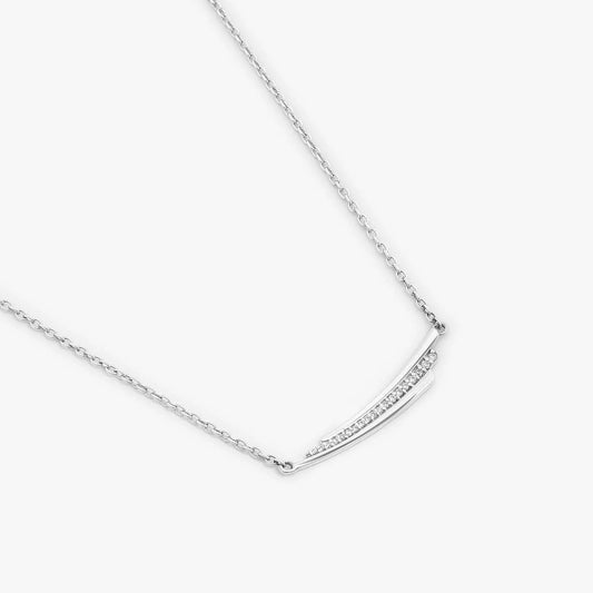 CZ Layered Swing Silver Necklace