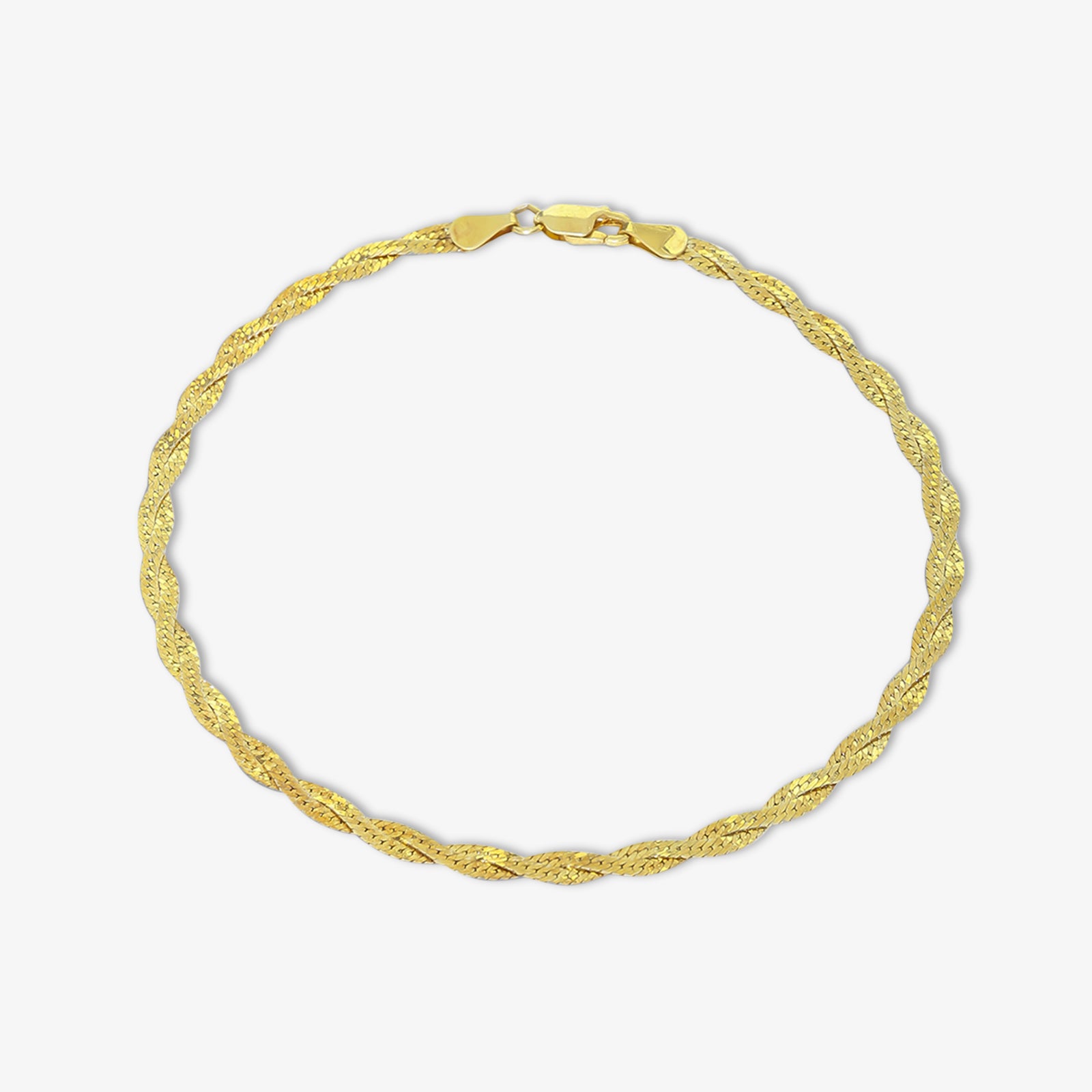 Pure Sterling Silver Gold Plated Snake Chain Anklet