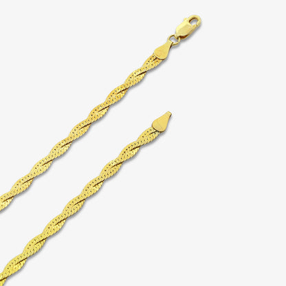 Pure Sterling Silver Gold Plated Snake Chain Anklet