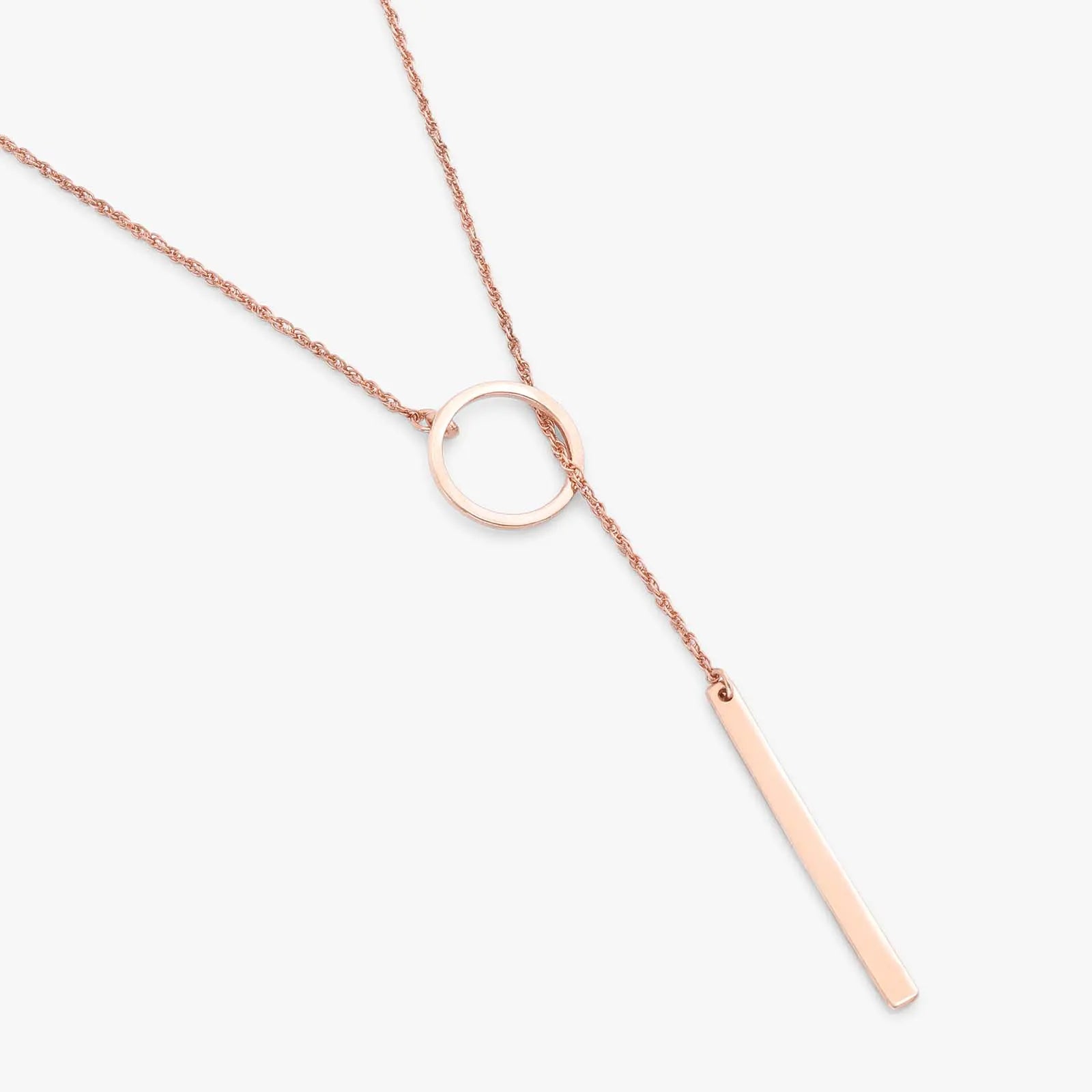 Rose Gold Silver Lariat Bar Chain
