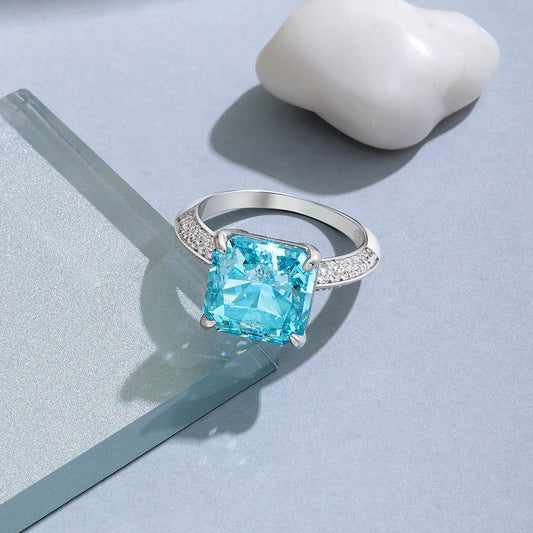 925 Sterling Silver Blue Sapphire Ring for Women