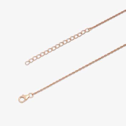 Rose Gold Light Green Stone Studded Silver Necklace