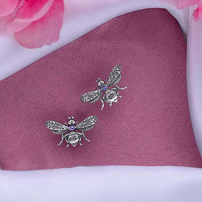 Bee Silver Stud Earrings