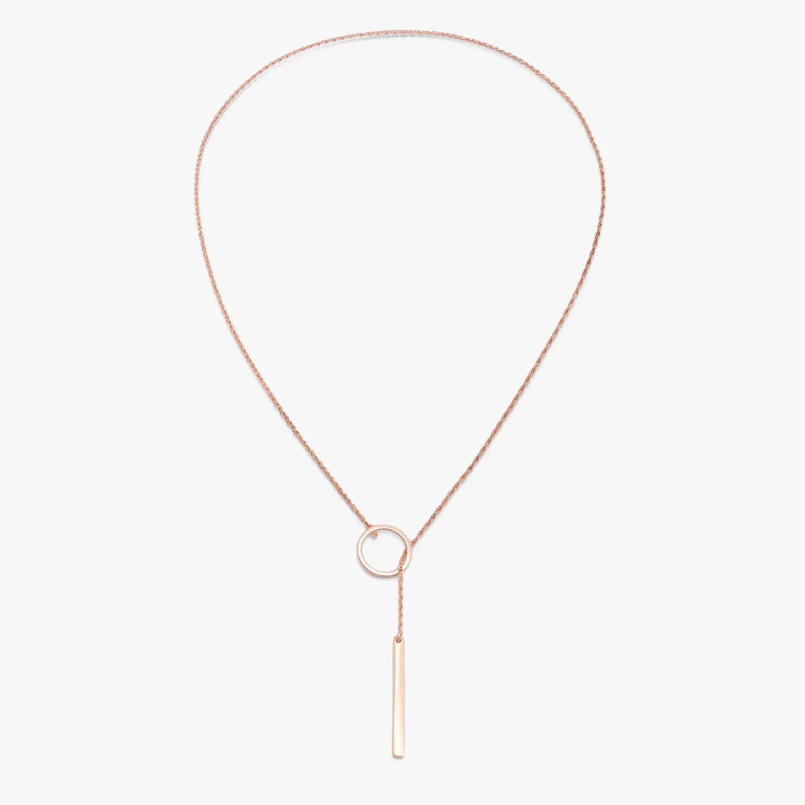 Rose Gold Silver Lariat Bar Chain