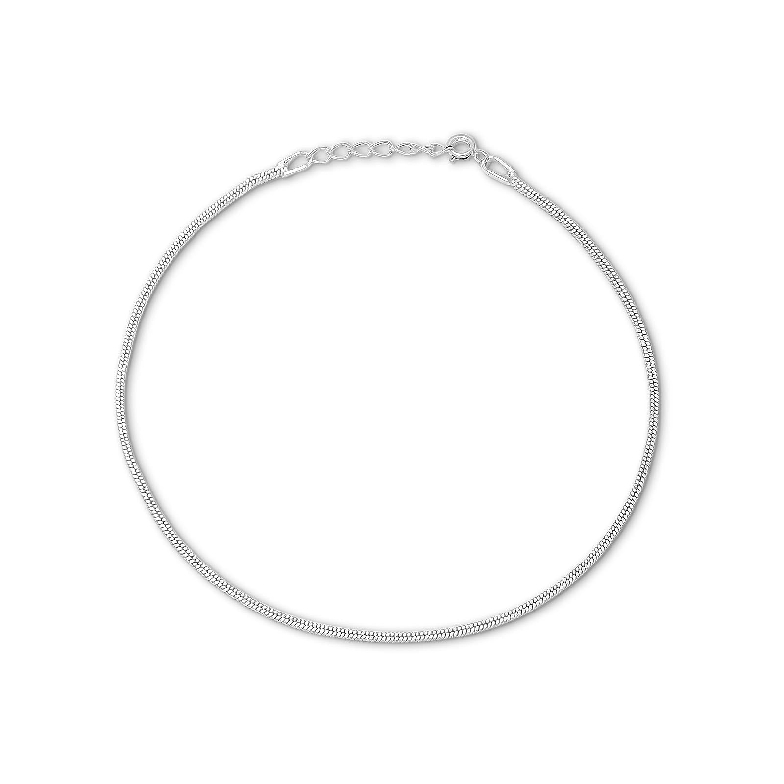 Pure 925 Sterling Silver Flat Snake Chain Silver Anklets
