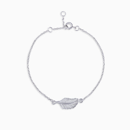 Pure 925 Sterling Silver Leaf Design Chain Bracelet - Tweov Jewels