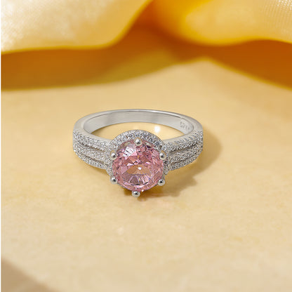 Pink Sapphire Silver Ring for Women