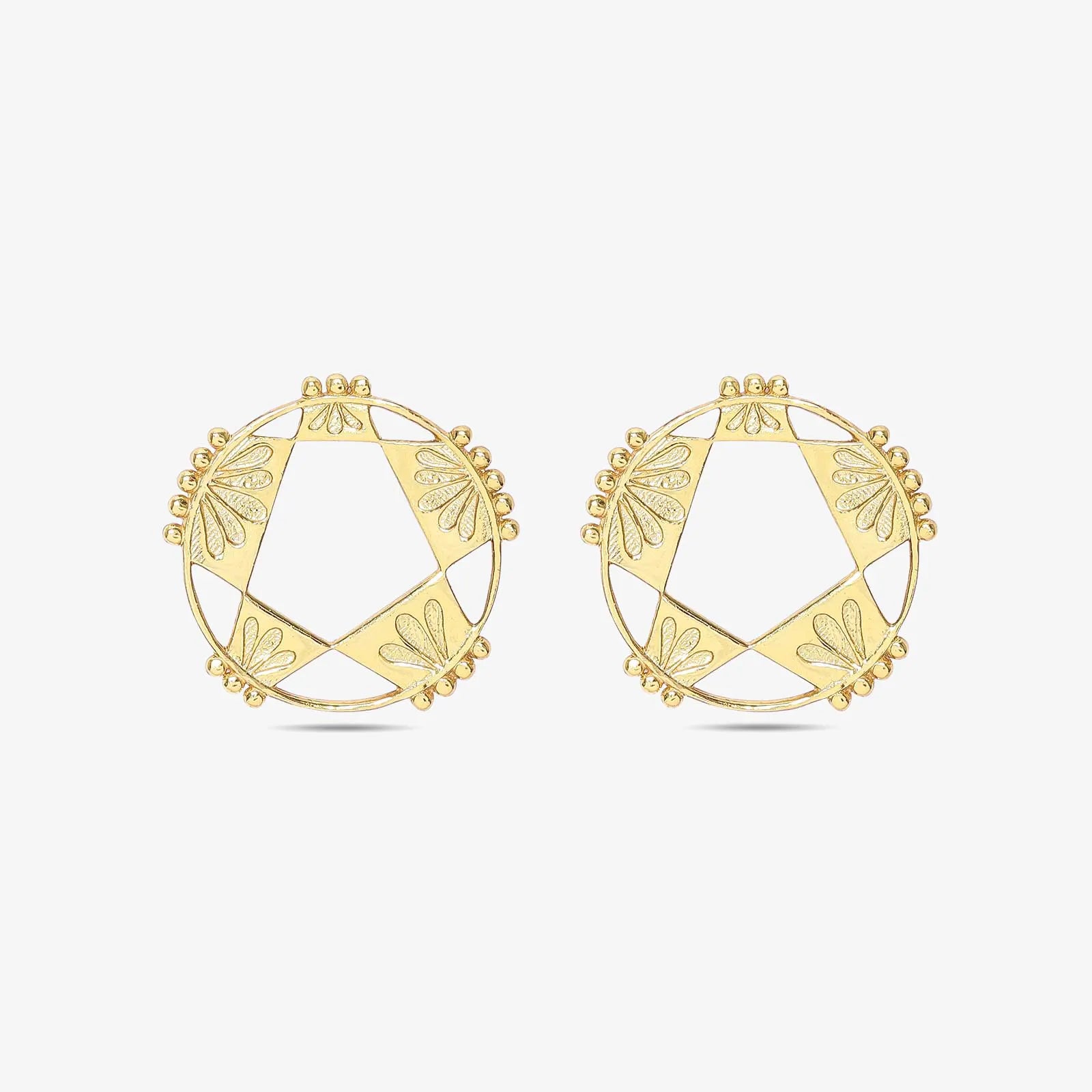 Gold Plated Rising Star Silver Stud Earrings - Tweov Jewels