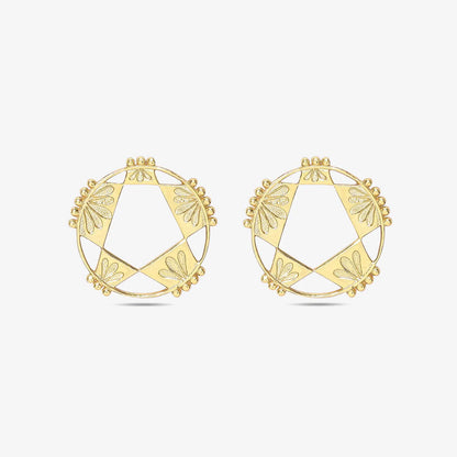 Gold Plated Rising Star Silver Stud Earrings - Tweov Jewels