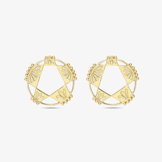 Gold Plated Rising Star Silver Stud Earrings