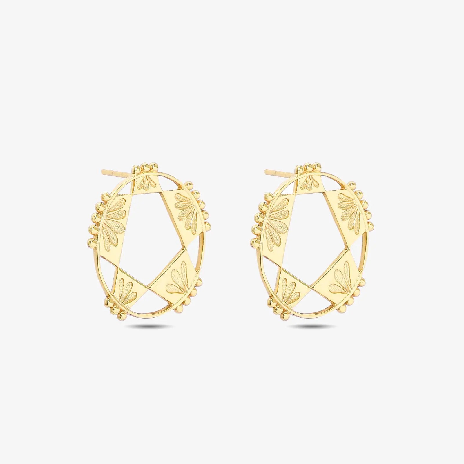 Gold Plated Rising Star Silver Stud Earrings - Tweov Jewels
