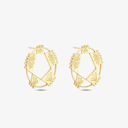 Gold Plated Rising Star Silver Stud Earrings - Tweov Jewels
