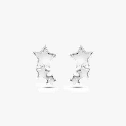 Three Star Silver Stud Earrings - Tweov Jewels