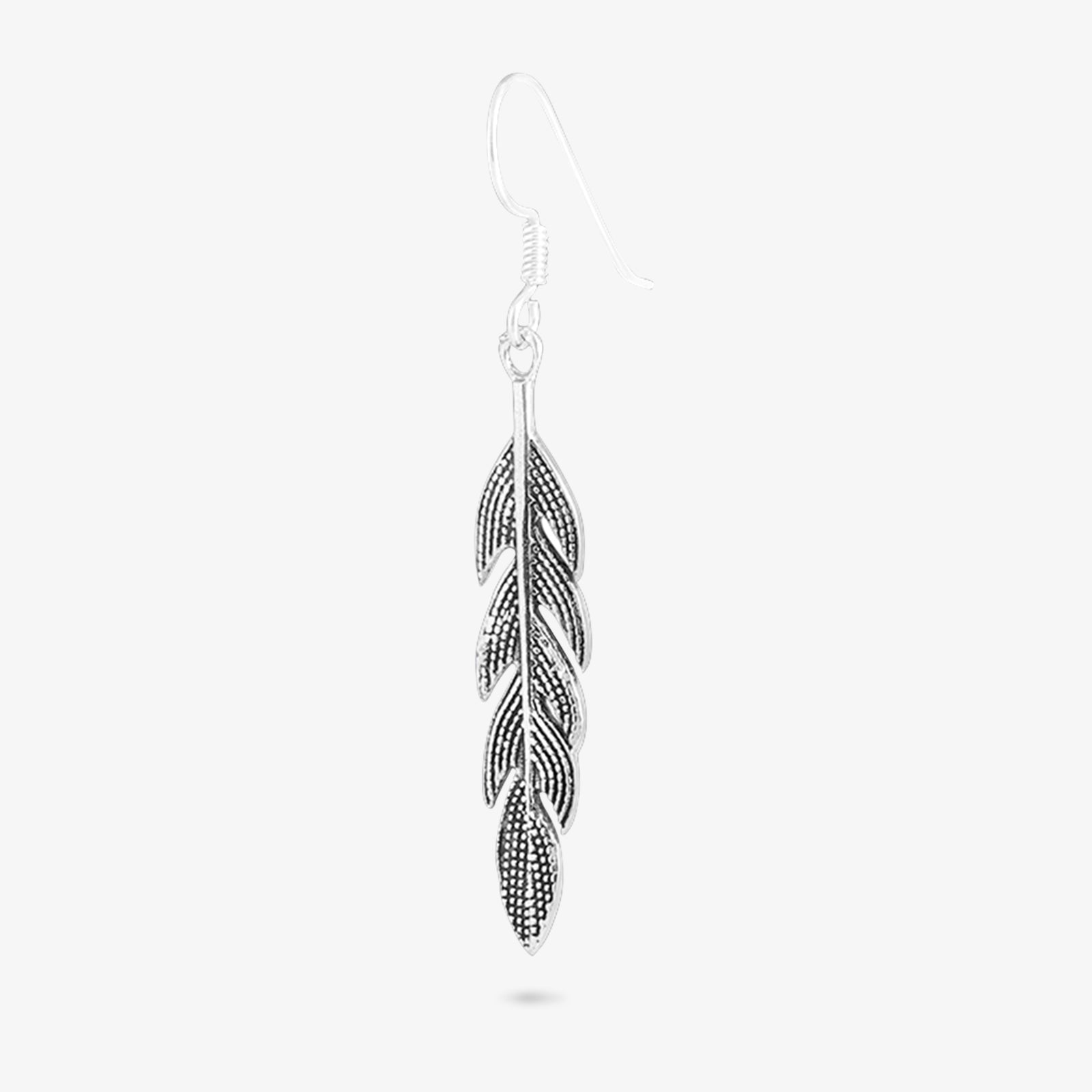 Pure Silver Earrings - Oxidized Leaf Model - Tweov Jewels