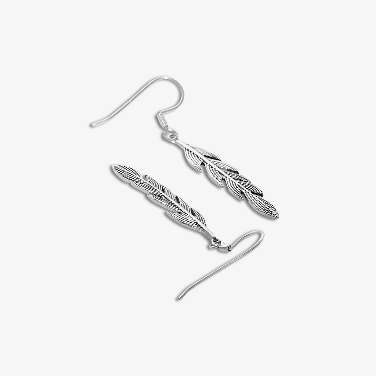 Pure Silver Earrings - Oxidized Leaf Model - Tweov Jewels