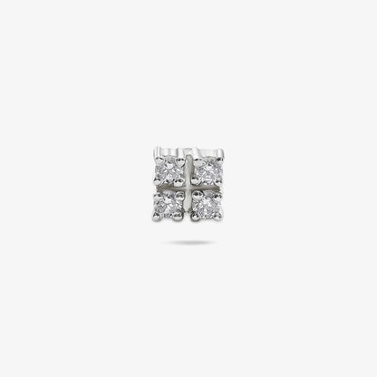 Square CZ Silver Stud
