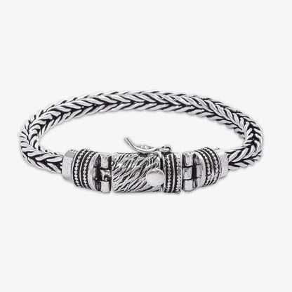 Woven Silver Bracelet for Men - Tweov Jewels