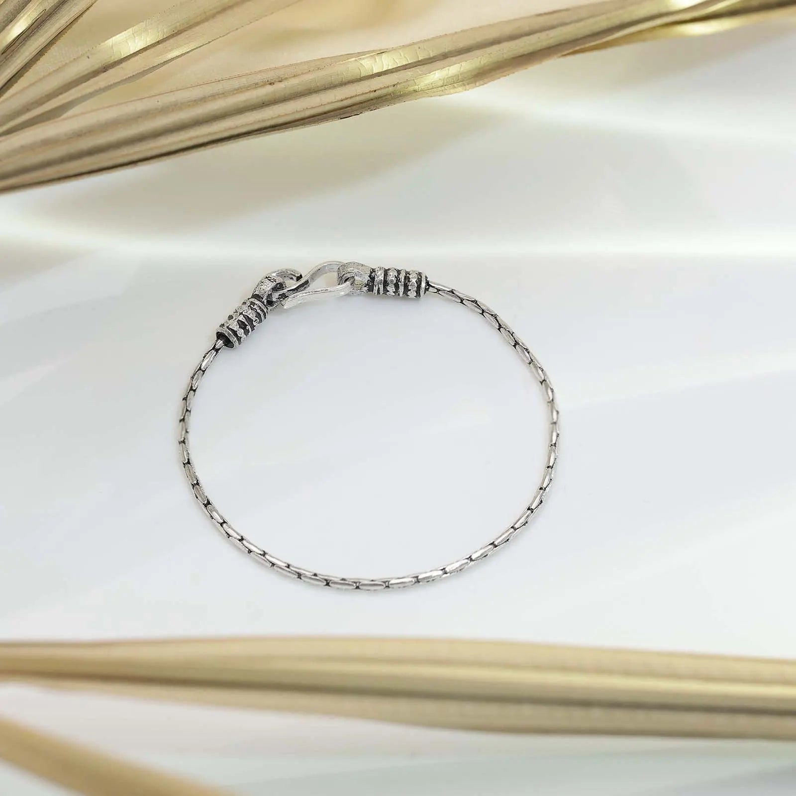 Oxidized Silver Brick Link Bracelet - Tweov Jewels