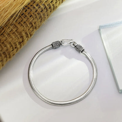 Antique Oxidized Silver Snake Bracelet - Tweov Jewels