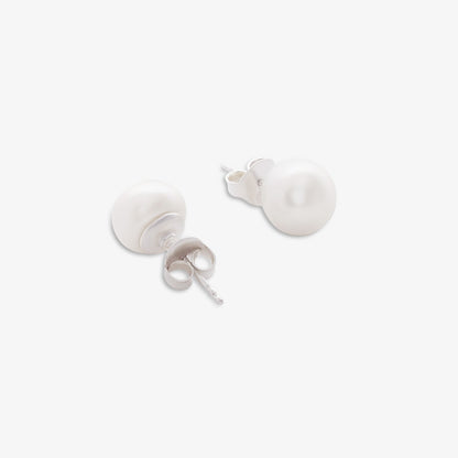 Pure Silver Earrings - Simplistic Daily Wear Pearl Stud - Tweov Jewels