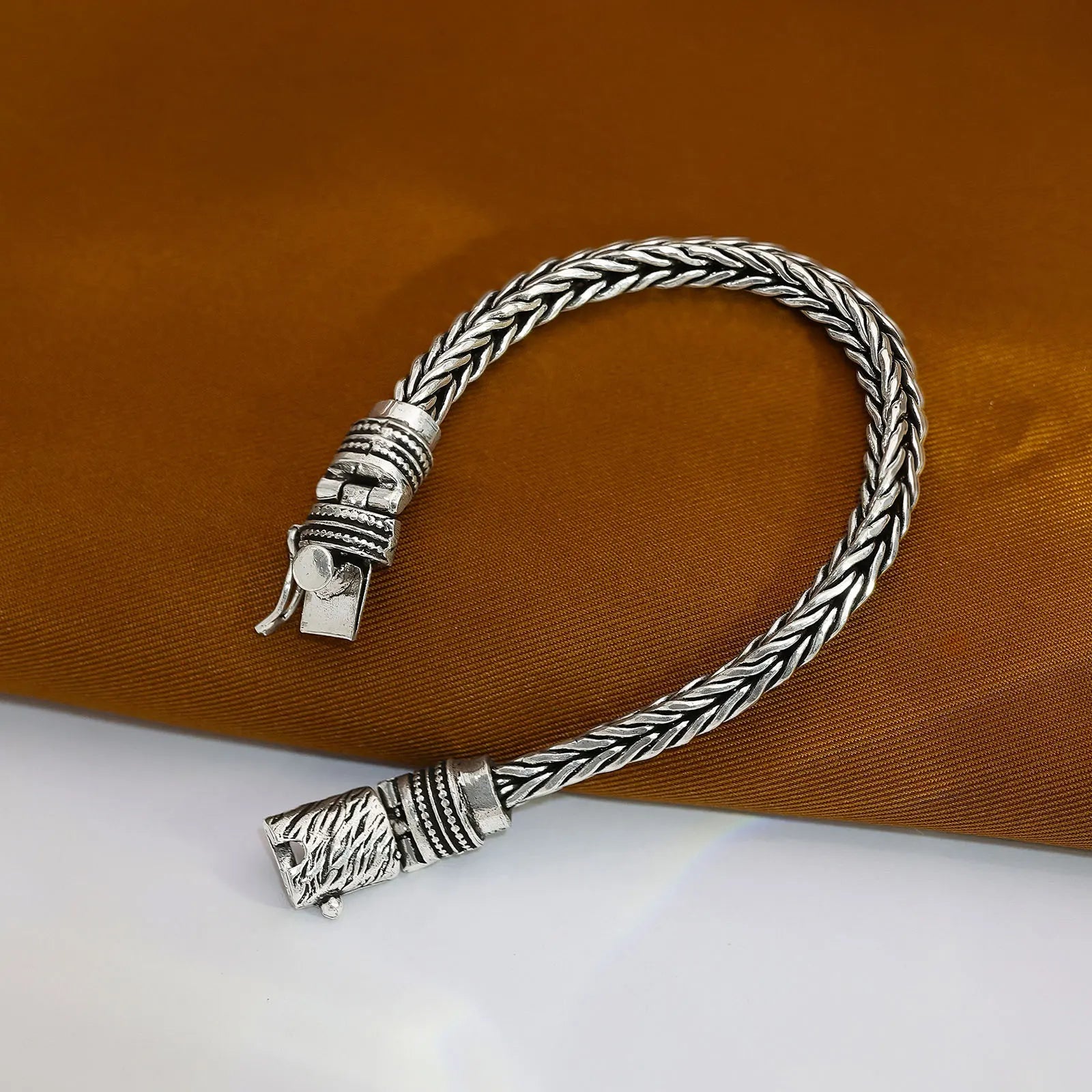 Woven Silver Bracelet for Men - Tweov Jewels