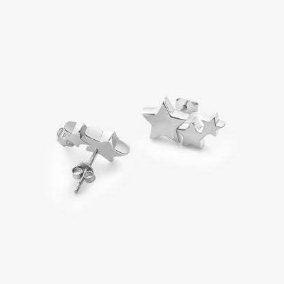 Three Star Silver Stud Earrings - Tweov Jewels