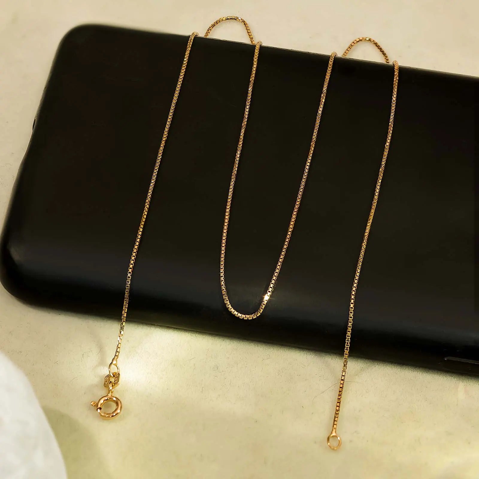 Rose Gold Plated Silver Box Chain - Tweov Jewels