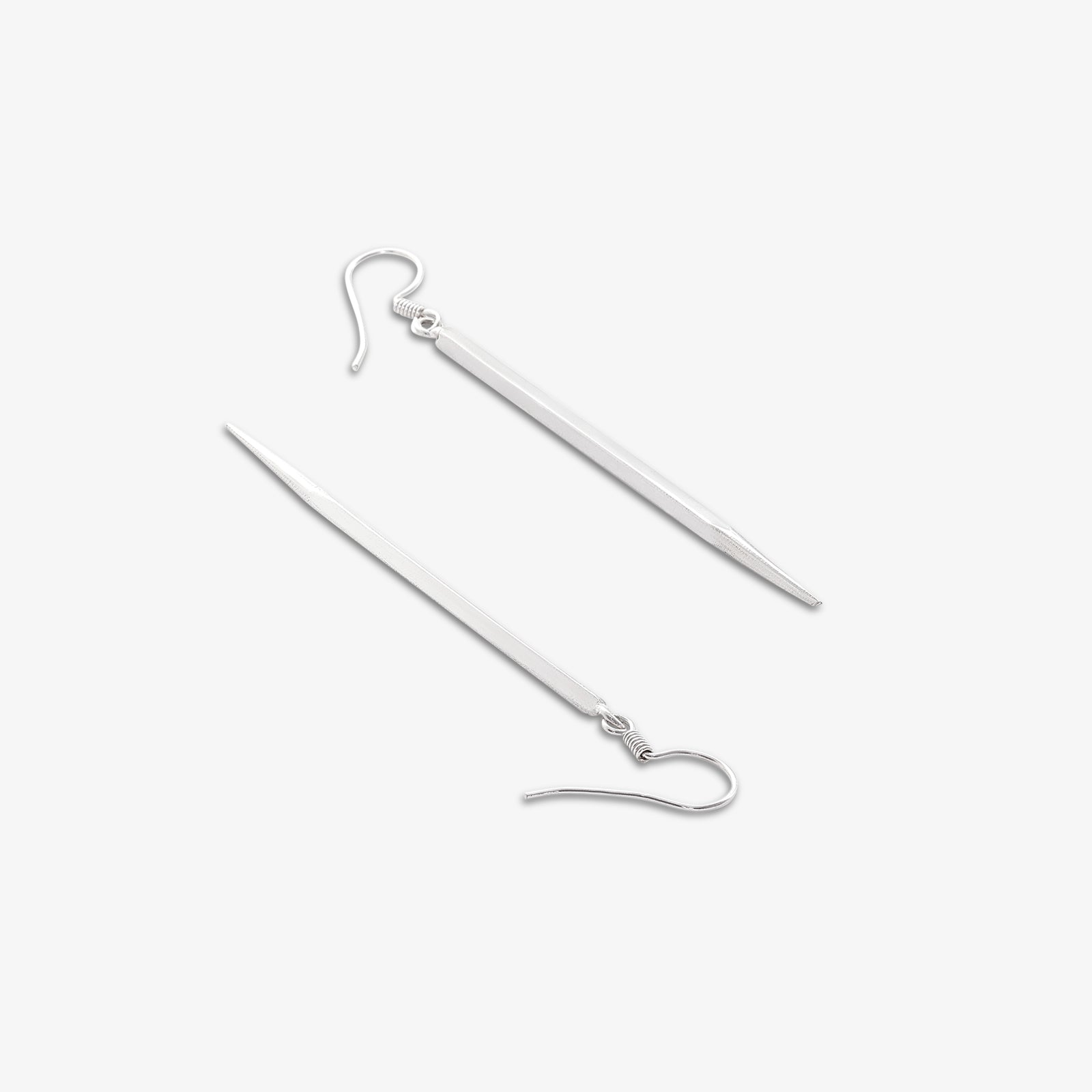Pure Silver Earrings - Dazzling Pencil-Shaped Design - Tweov Jewels