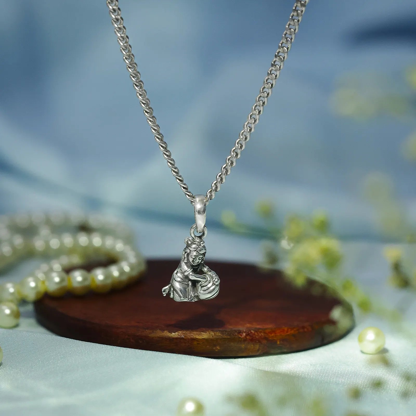 Laddu Gopal Silver Pendant Chain