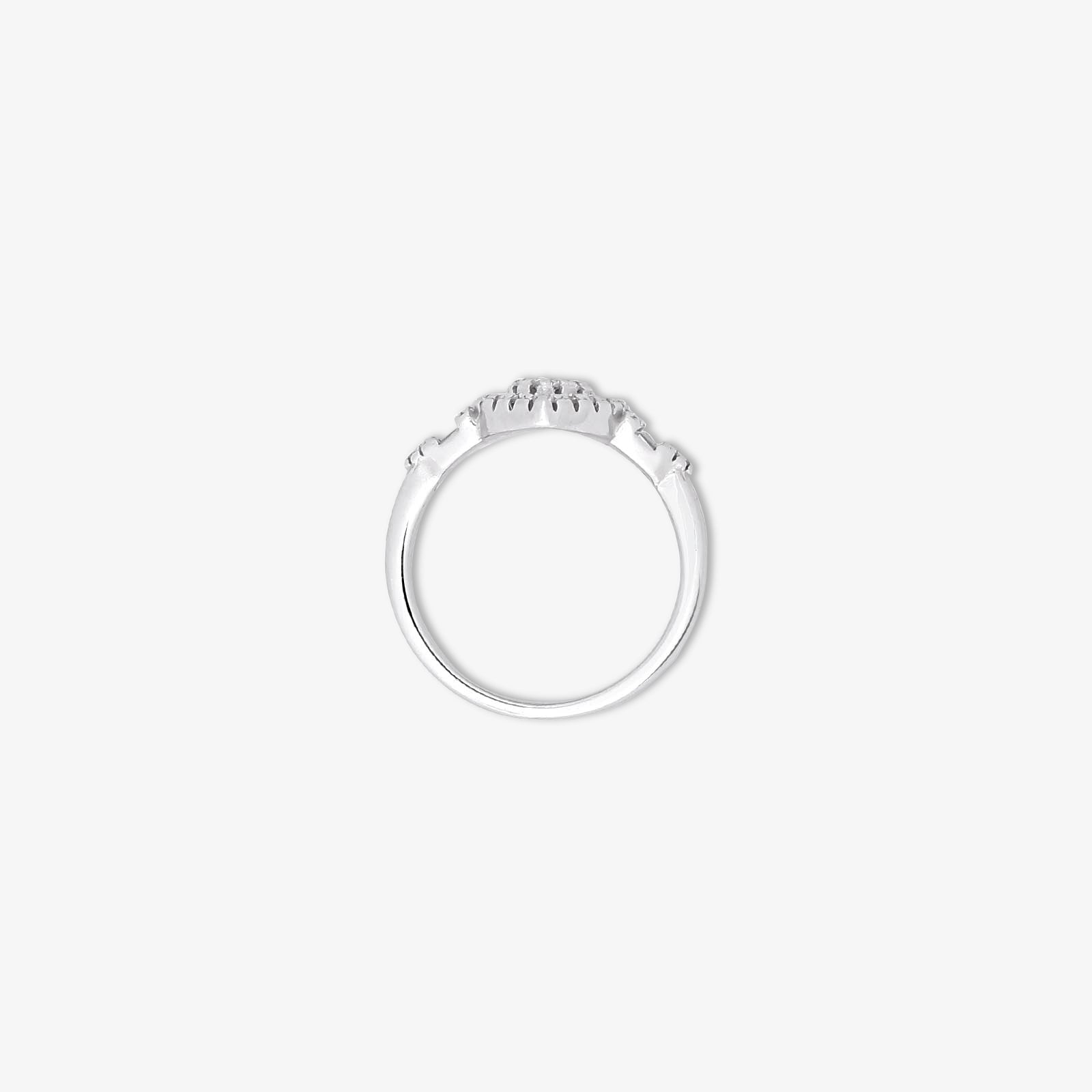 Pure Silver Ring - Marquise Stone Ring in Silver