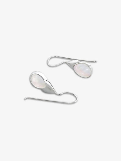 Drop Leaf Silver Earrings