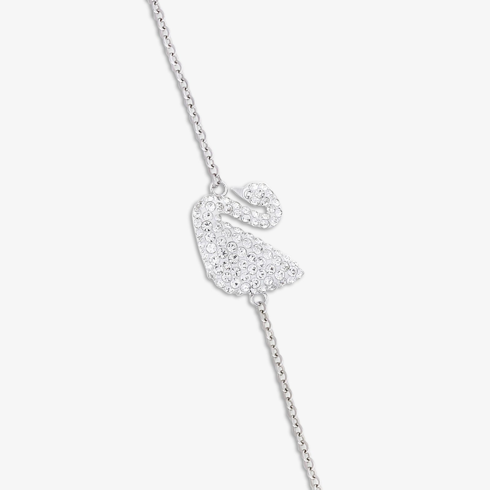 925 Sterling Silver Swarovski Swan Chain Bracelet