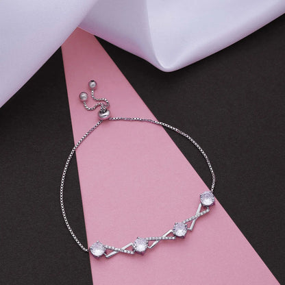 Designer Infinity Silver Chain Bracelet - Tweov Jewels