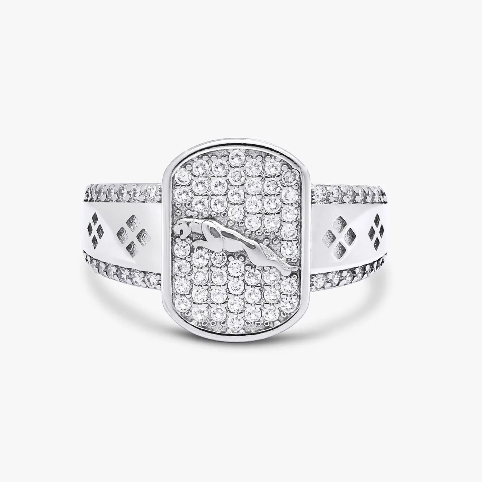 Silver Jaguar Mens Ring