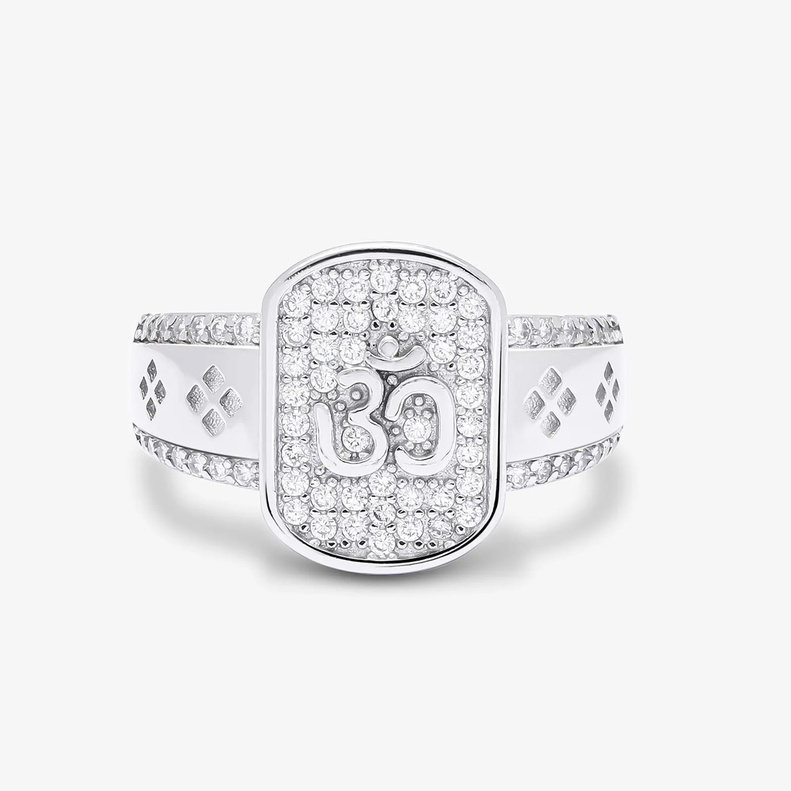 Silver Classic Om Men's Ring