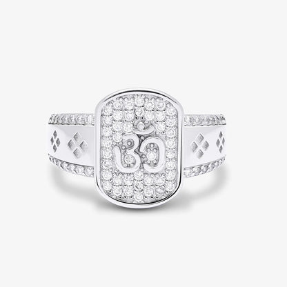 Silver Classic Om Men's Ring