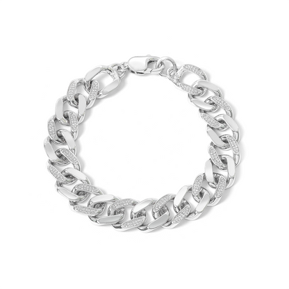 925 Sterling Silver Cz Stone Anchor Chain Bracelet For Men - Tweov Jewels