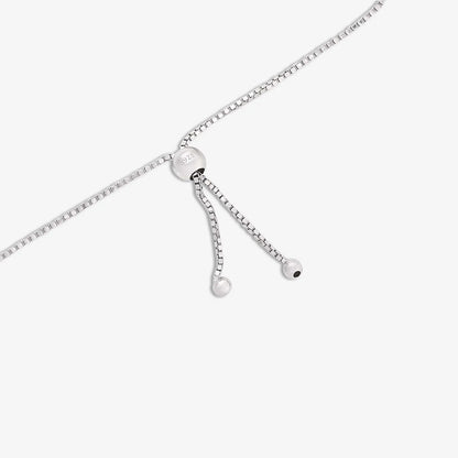 White Triple Zircon Silver Chain Bracelet
