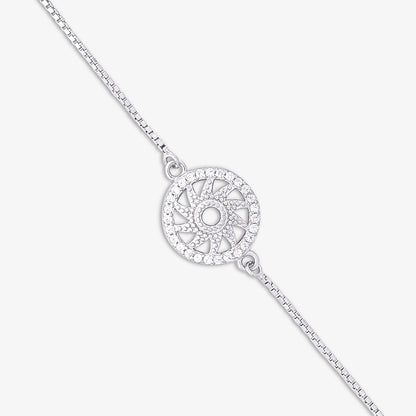 Pure Silver Sun Healing Chakra Chain Barcelet