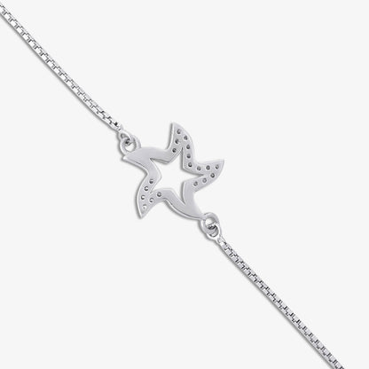 925 Sterling Silver Cz Star Design Bracelet