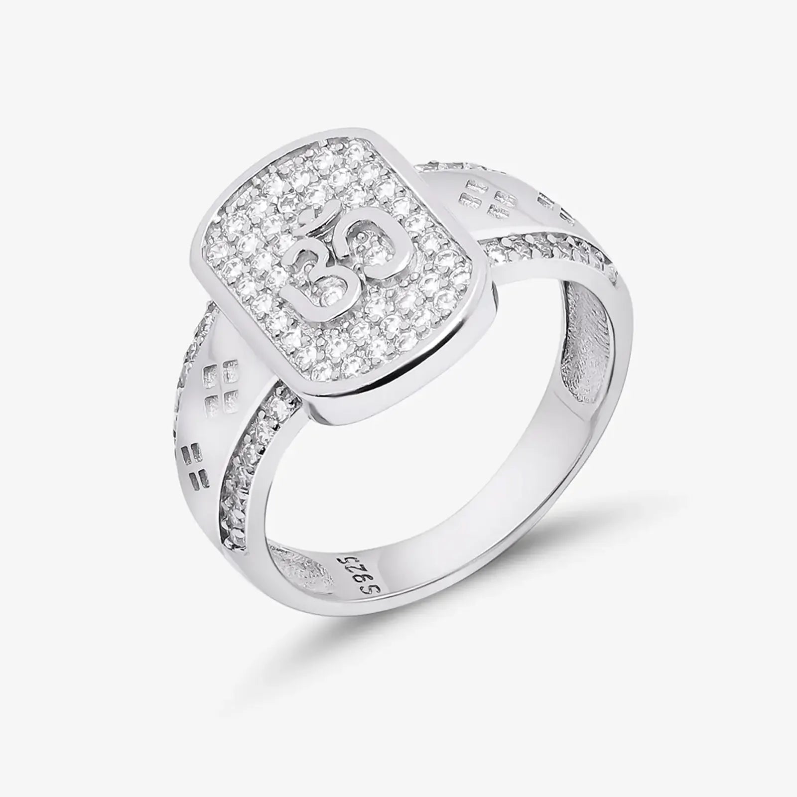 Silver Classic Om Men's Ring